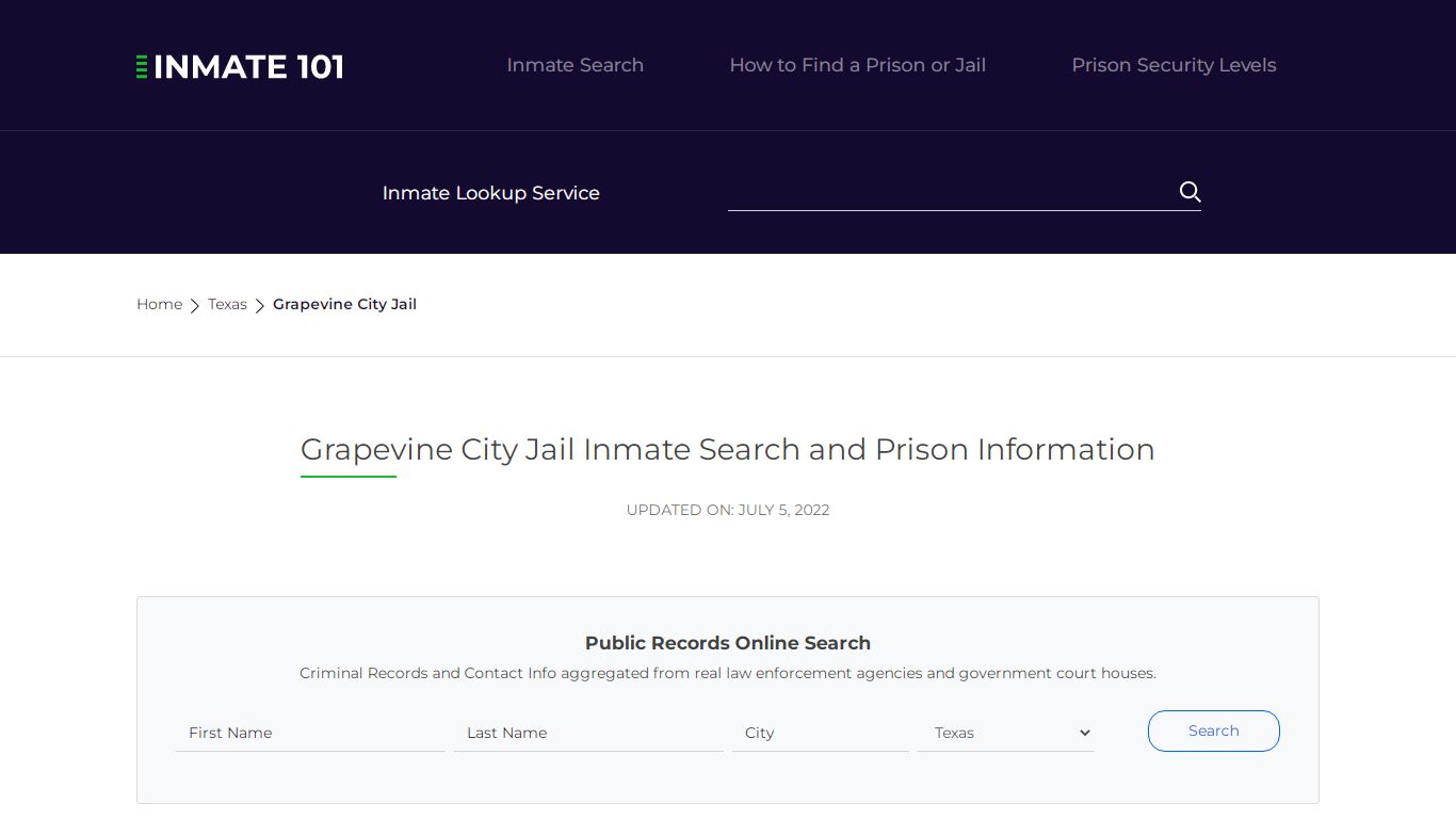 Grapevine City Jail Inmate Search, Visitation, Phone no ...