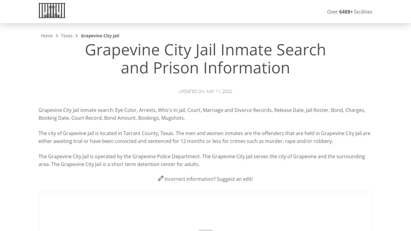 Grapevine City Jail Inmate Search, Visitation, Phone no ...